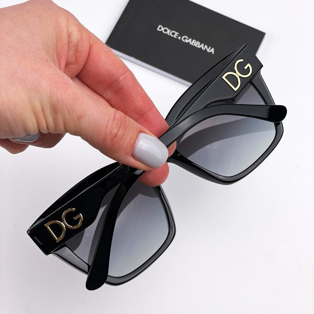 D&G DG4384 501/8G  Sunglasses Black Gray Square Women - Picture 3 of 10